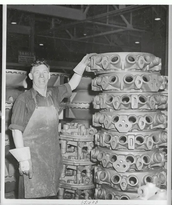 Framed Print : John Murphy Beside Stack of Magnesium Castings Framed Print : John Murphy Beside Stack of Magnesium Castings
