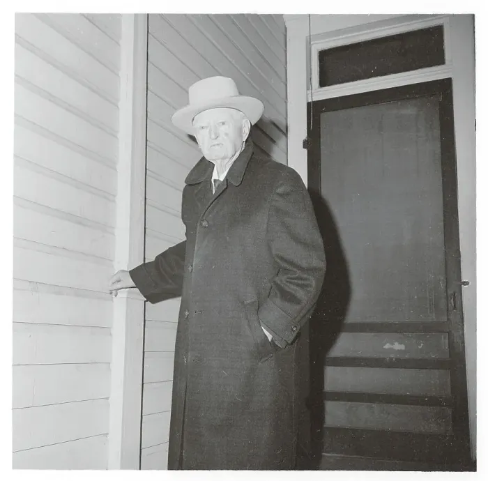 Framed Print : John Nance Garner Pausing in Overcoat and Hat Framed Print : John Nance Garner Pausing in Overcoat and Hat