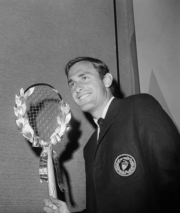 Framed Print : John Newcombe with Tennis Trophy Framed Print : John Newcombe with Tennis Trophy
