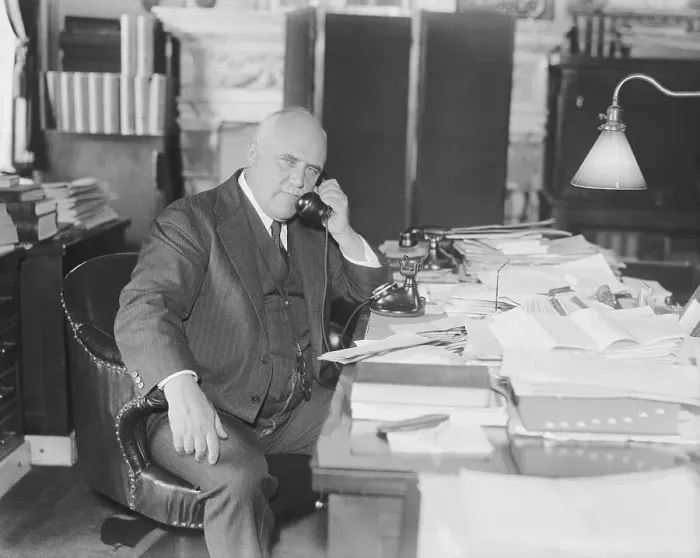 Framed Print : John P. O'Brien Talking on Telephone Framed Print : John P. O'Brien Talking on Telephone