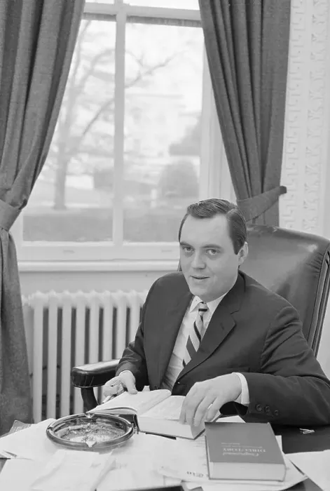 Framed Print : John P. Sears with Ashtray and Book at His Desk