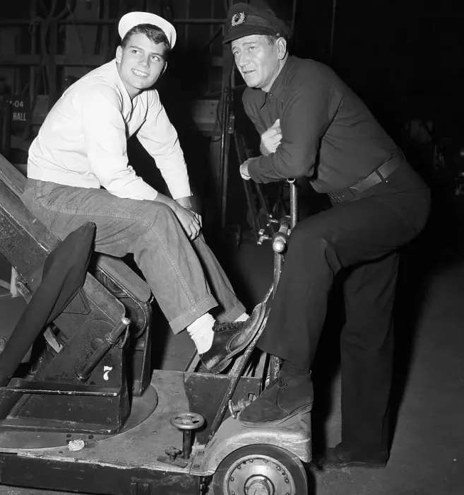 Framed Print : John And Pat Wayne On The Set Framed Print : John And Pat Wayne On The Set