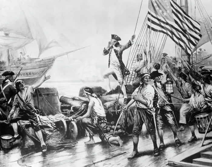 Framed Print : John Paul Jones Boarding The Serapis