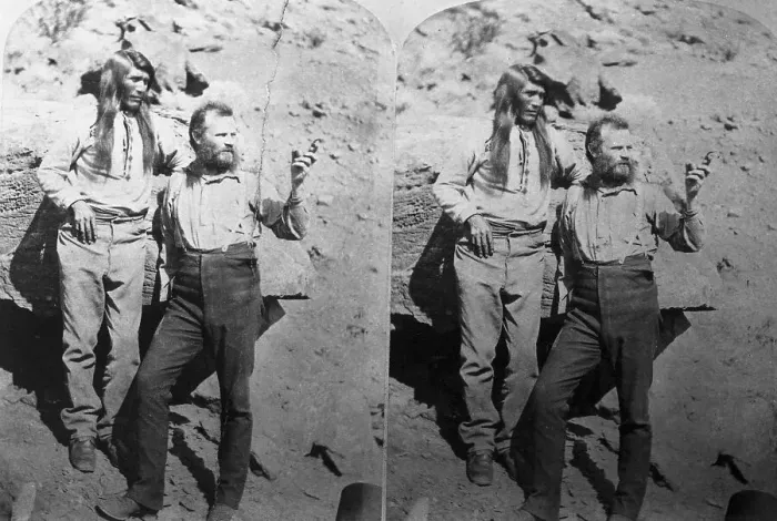 Framed Print : John Powell W / Native Am / Stereoscopic Framed Print : John Powell W / Native Am / Stereoscopic