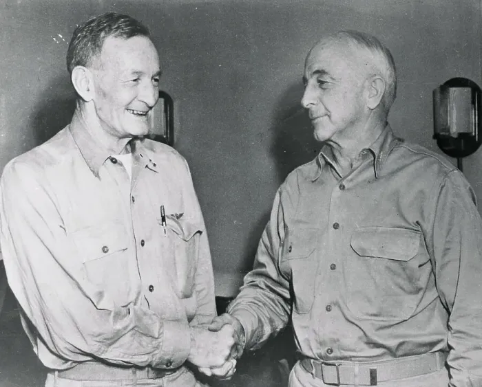Framed Print : John S. McCain and Aubrey W. Fitch Shaking Hands Framed Print : John S. McCain and Aubrey W. Fitch Shaking Hands