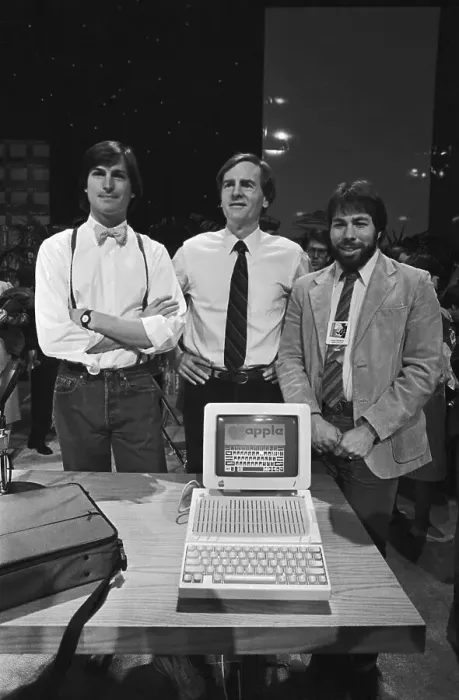 Framed Print : John Sculley and Founders of Apple Computers with New Computer Framed Print : John Sculley and Founders of Apple Computers with New Computer