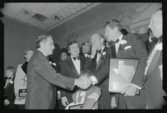Framed Print : John Sirica Shaking Hands with Ronald Reagan Framed Print : John Sirica Shaking Hands with Ronald Reagan