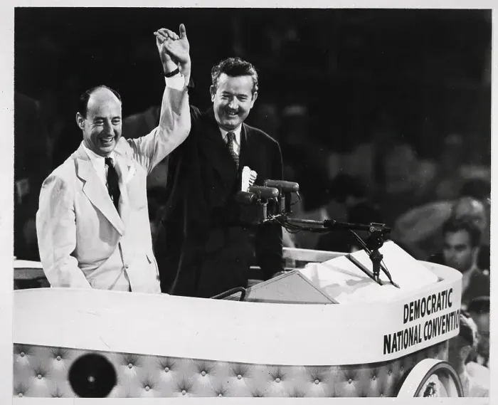 Framed Print : John Sparkman and Adlai Stevenson at Podium Framed Print : John Sparkman and Adlai Stevenson at Podium