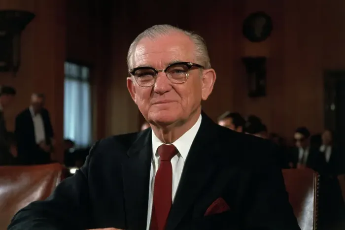 Framed Print : John Stennis Posing for Photograph Framed Print : John Stennis Posing for Photograph