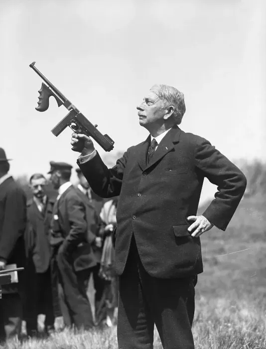 Framed Print : John Thompson Holding Machine Gun Framed Print : John Thompson Holding Machine Gun