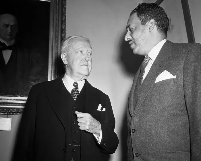 Framed Print : John W. Davis and Thurgood Marshall Standing Underneath Portrait Framed Print : John W. Davis and Thurgood Marshall Standing Underneath Portrait