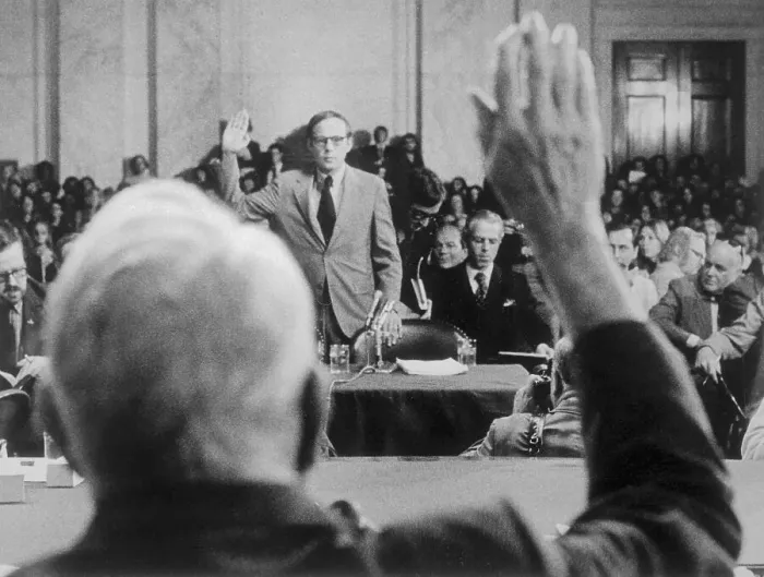 Framed Print : John W. Dean III Swearing in Before Testifying Framed Print : John W. Dean III Swearing in Before Testifying