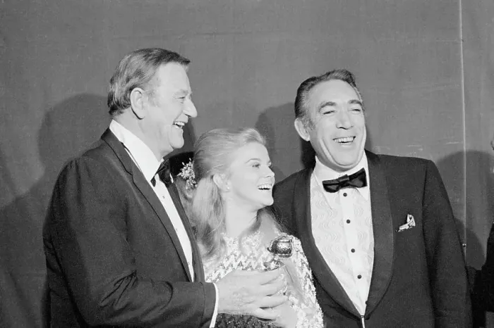 Framed Print : John Wayne, Anthony Quinn and Ann-Margret Framed Print : John Wayne, Anthony Quinn and Ann-Margret