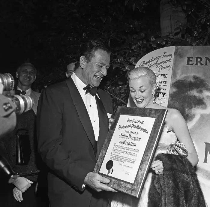 Framed Print : John Wayne Receives Hollywood Press Citation Framed Print : John Wayne Receives Hollywood Press Citation