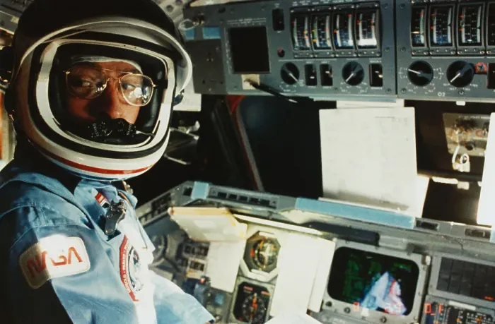 Framed Print : John Young Readies Columbia for Reentry Framed Print : John Young Readies Columbia for Reentry