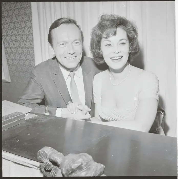 Framed Print : Johnnie Johnston Smiling with His Wife Framed Print : Johnnie Johnston Smiling with His Wife