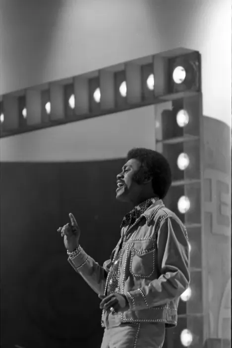 Framed Print : Johnnie Taylor Performing On American Bandstand