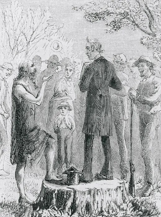 Framed Print : Johnny Appleseed Preaching to Preacher Framed Print : Johnny Appleseed Preaching to Preacher