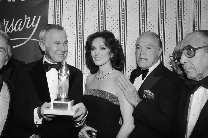 Framed Print : Johnny Carson Holding Friar Award Framed Print : Johnny Carson Holding Friar Award
