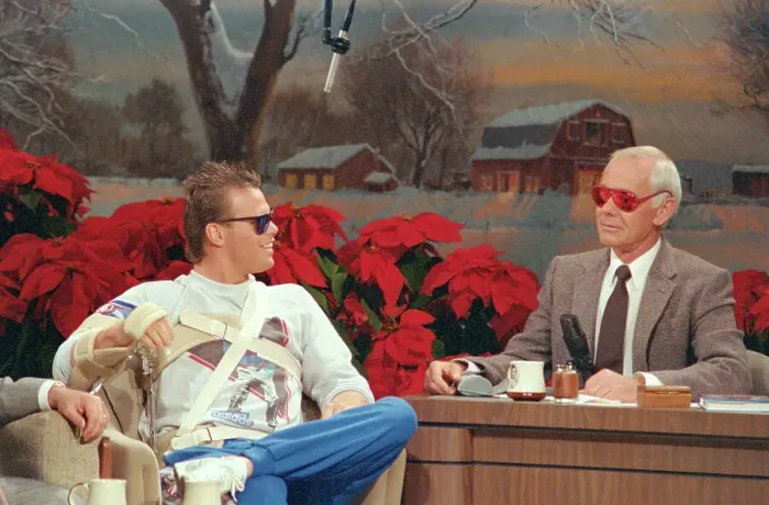 Framed Print : Johnny Carson Hosting Tonight Show Wearing Sunglasses Framed Print : Johnny Carson Hosting Tonight Show Wearing Sunglasses