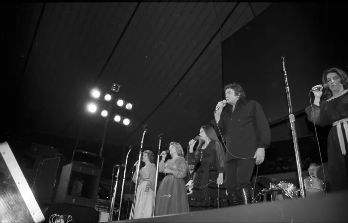 Framed Print : Johnny Cash & The Carter Sisters Performing Framed Print : Johnny Cash & The Carter Sisters Performing
