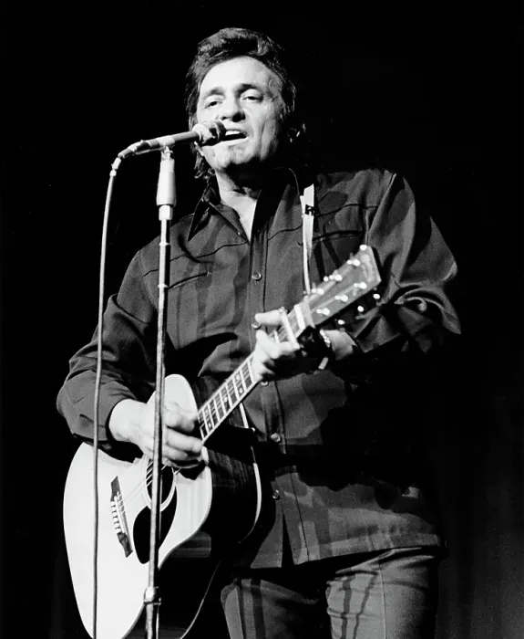 Framed Print : Johnny Cash Performing