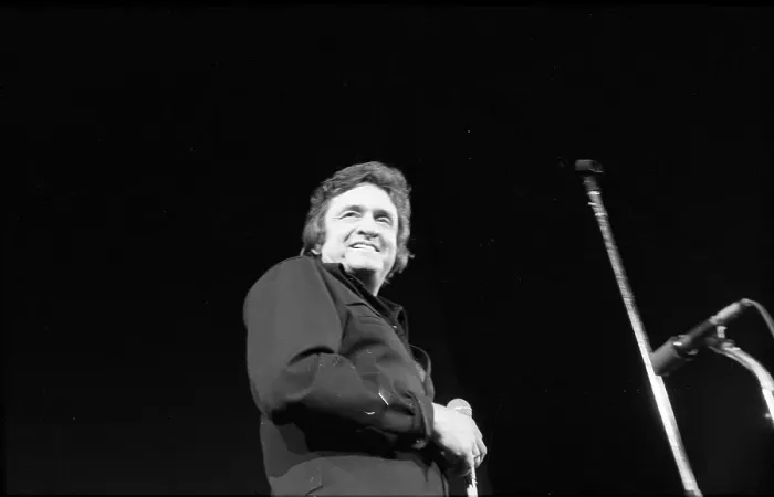 Framed Print : Johnny Cash Performing In Anaheim Framed Print : Johnny Cash Performing In Anaheim