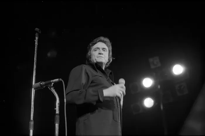 Framed Print : Johnny Cash Performing In Anaheim Framed Print : Johnny Cash Performing In Anaheim