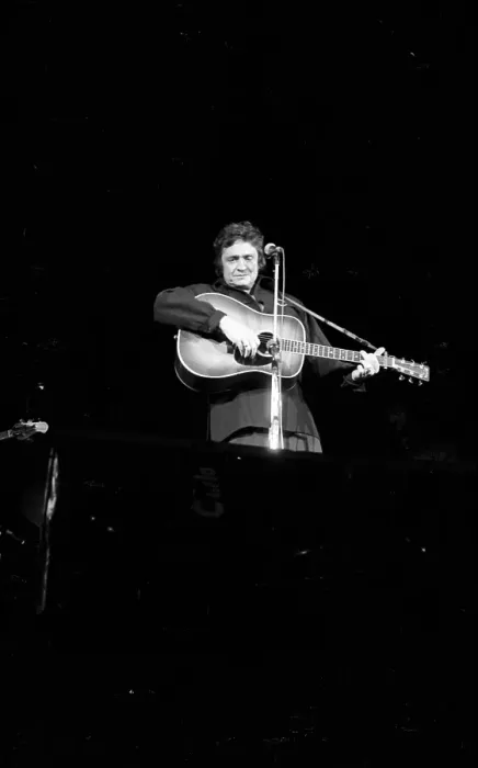 Framed Print : Johnny Cash Performing In Anaheim Framed Print : Johnny Cash Performing In Anaheim