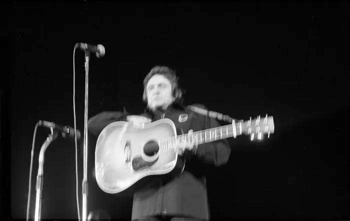 Framed Print : Johnny Cash Performing In Anaheim Framed Print : Johnny Cash Performing In Anaheim