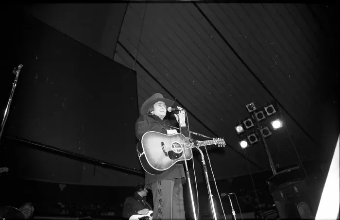 Framed Print : Johnny Cash Performing In Anaheim
