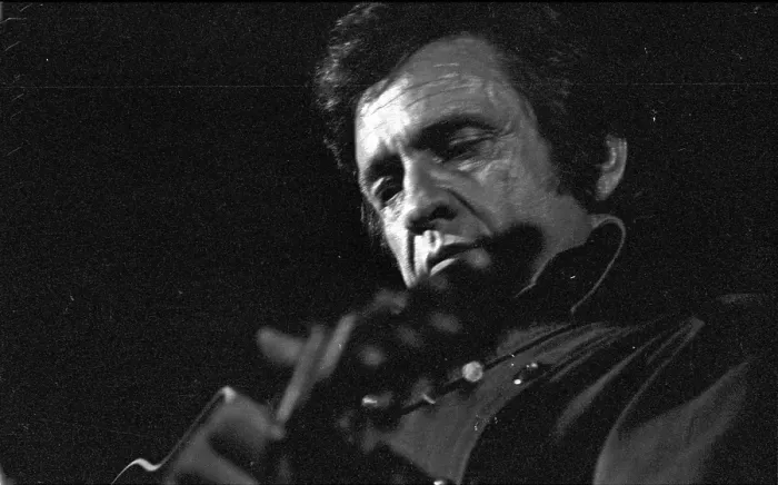 Framed Print : Johnny Cash Performing In Anaheim Framed Print : Johnny Cash Performing In Anaheim