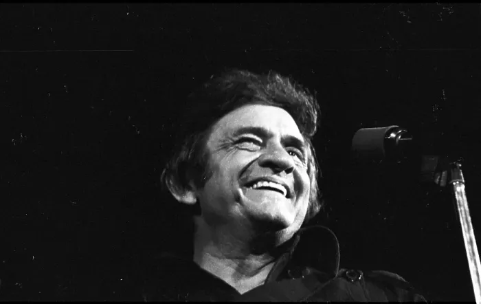 Framed Print : Johnny Cash Performing In Anaheim Framed Print : Johnny Cash Performing In Anaheim