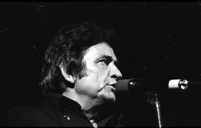 Framed Print : Johnny Cash Performing In Anaheim Framed Print : Johnny Cash Performing In Anaheim
