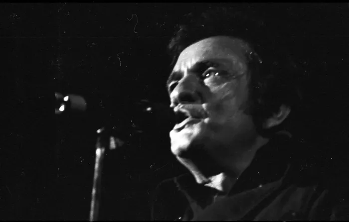 Framed Print : Johnny Cash Performing In Anaheim Framed Print : Johnny Cash Performing In Anaheim