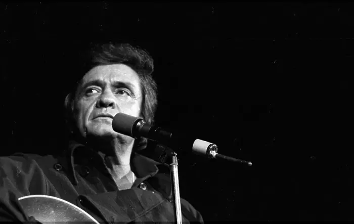 Framed Print : Johnny Cash Performing In Anaheim Framed Print : Johnny Cash Performing In Anaheim
