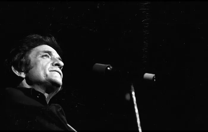 Framed Print : Johnny Cash Performing In Anaheim Framed Print : Johnny Cash Performing In Anaheim