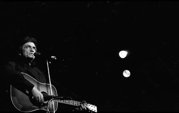 Framed Print : Johnny Cash Performing In Anaheim Framed Print : Johnny Cash Performing In Anaheim