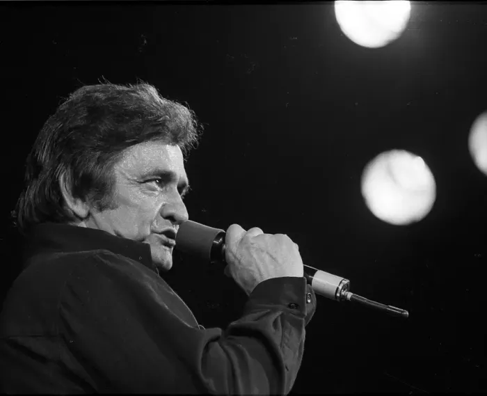 Framed Print : Johnny Cash Performing In Anaheim Framed Print : Johnny Cash Performing In Anaheim