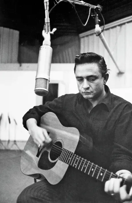 Framed Print : Johnny Cash Recording Framed Print : Johnny Cash Recording