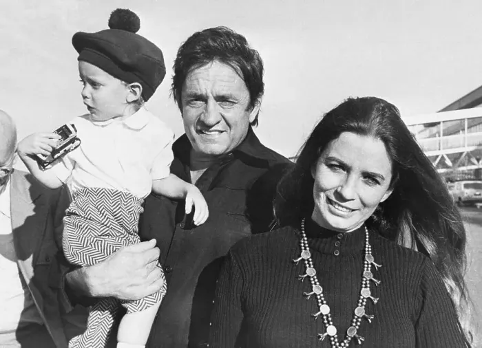 Framed Print : Johnny Cash with Wife June and Son John Framed Print : Johnny Cash with Wife June and Son John