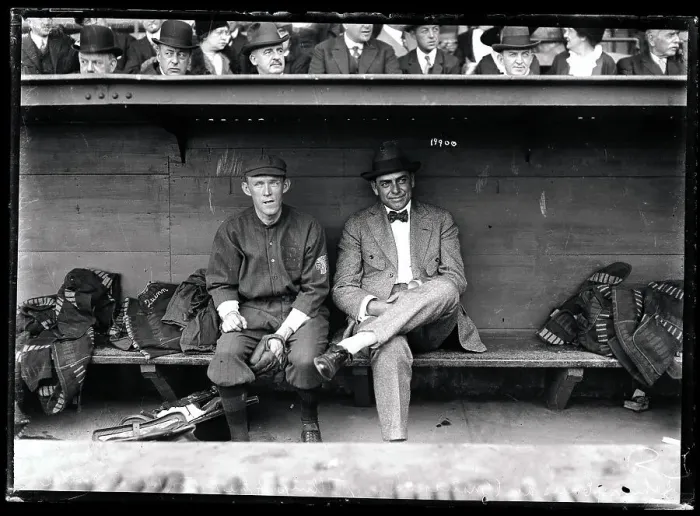 Framed Print : Johnny Evers and George Stallings at World Series