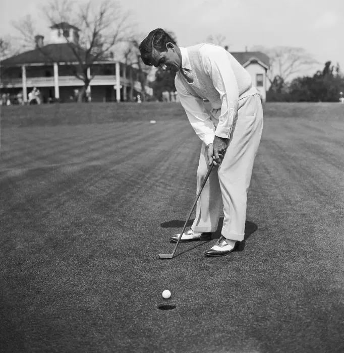Framed Print : Johnny Farrell Putting in Masters Invitational Tournament Framed Print : Johnny Farrell Putting in Masters Invitational Tournament
