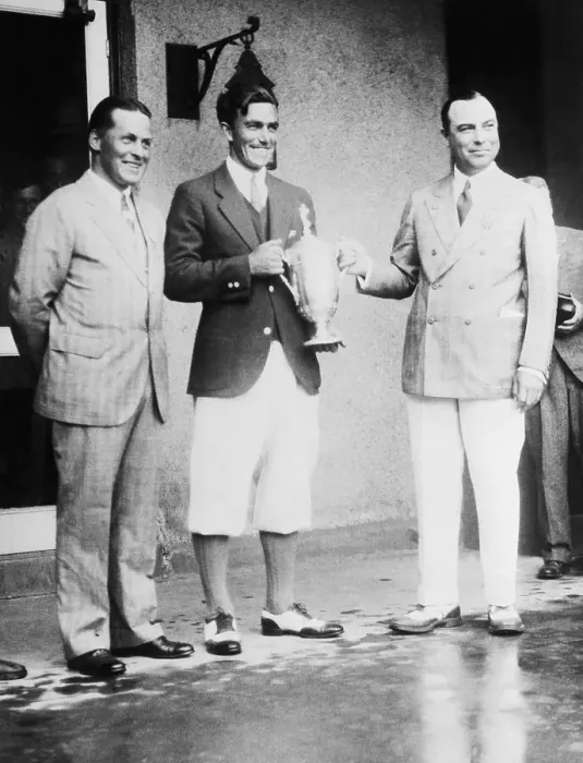 Framed Print : Johnny Farrell Receiving Golf Trophy Framed Print : Johnny Farrell Receiving Golf Trophy