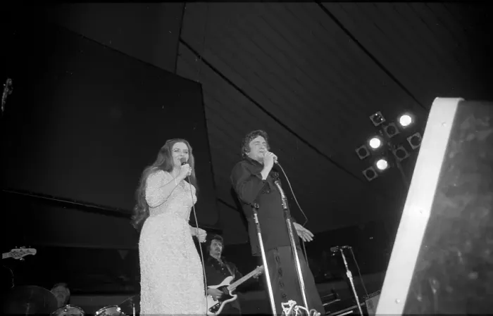 Framed Print : Johnny & June Performing In Anaheim Framed Print : Johnny & June Performing In Anaheim