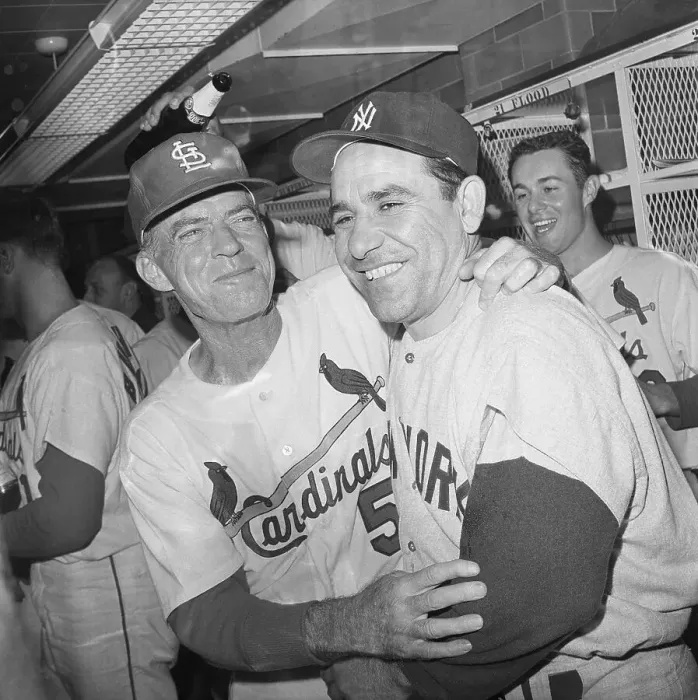 Framed Print : Johnny Keane and Yogi Berra After World Series