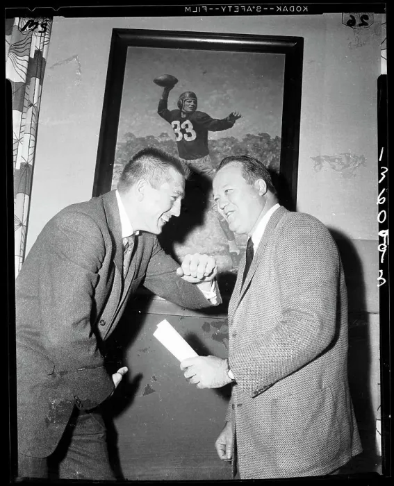 Framed Print : Johnny Unitas and Edward Hickey Jr Framed Print : Johnny Unitas and Edward Hickey Jr