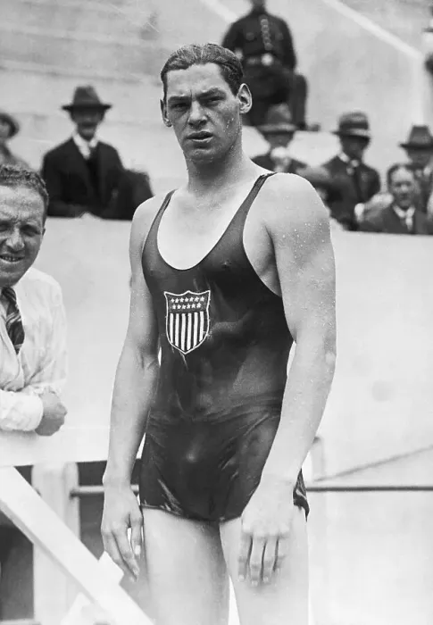 Framed Print : Johnny Weismuller at the 1924 Olympics Framed Print : Johnny Weismuller at the 1924 Olympics