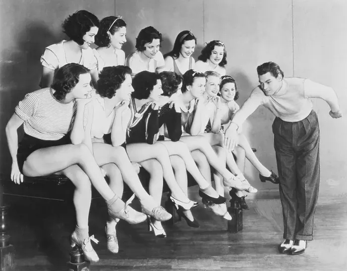 Framed Print : Johnny Weismuller Directing Actresses Framed Print : Johnny Weismuller Directing Actresses
