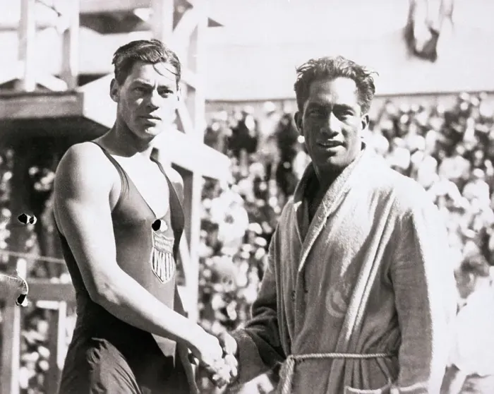 Framed Print : Johnny Weismuller and Duke Kahanamoku Framed Print : Johnny Weismuller and Duke Kahanamoku